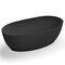Ruvati 59-inch Matte Black epiStone Solid Surface Oval Freestanding Bath Tub Canali RVB6744BK - alternate 3